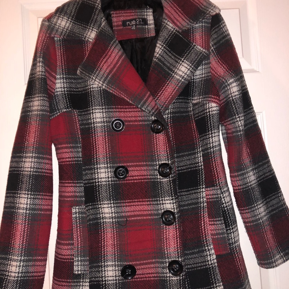 Plaided Peacoat